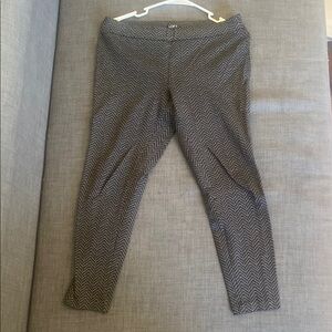 LOFT Black and Gray Patterned Trousers